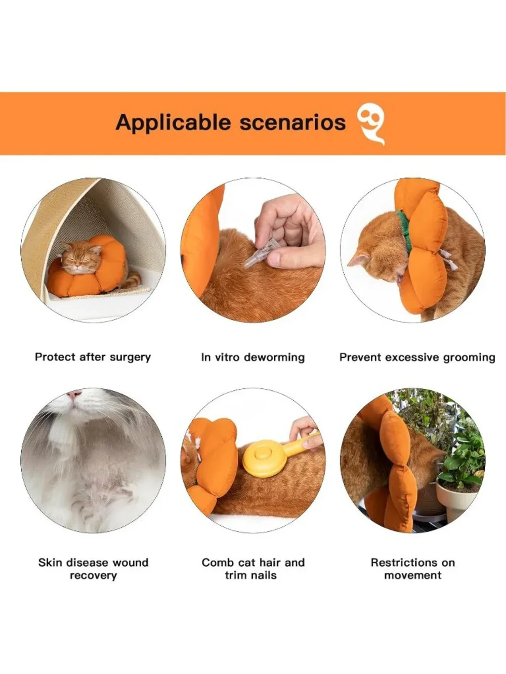 Animal Cone Alternative Waterproof Recovery Collar Anti Bite Lick Wound Healing